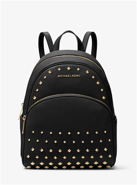 michael michael kors abbey medium studded pebbled leather backpack|Abbey Medium Studded Pebbled Leather Backpack .